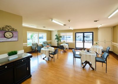 The dining and activities room at the Encinitas Nursing and Rehab facility